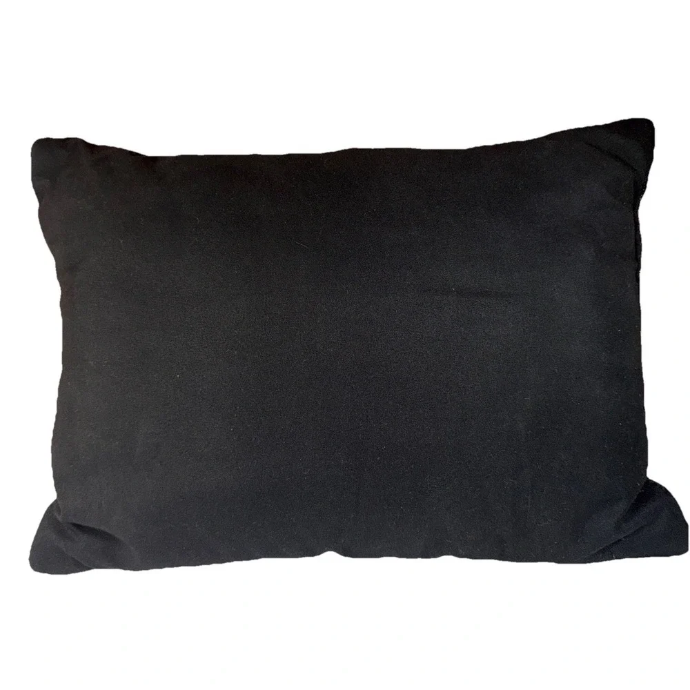 Oblong Sequined Throw Pillow Black & Silver Pillow Sequins 11 X 15